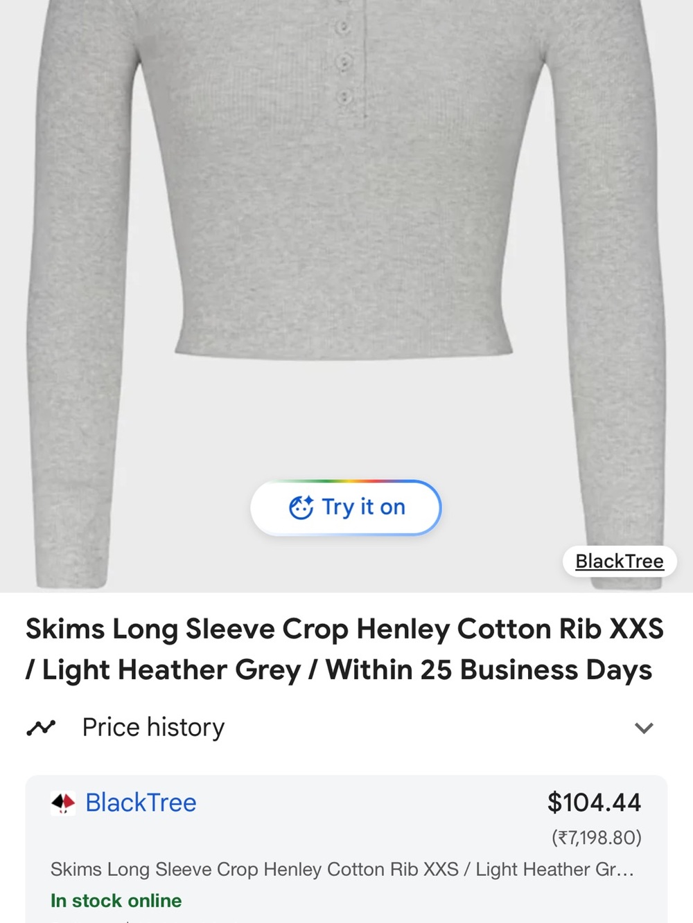 Skims ribbed crop top